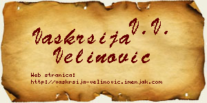 Vaskrsija Velinović vizit kartica